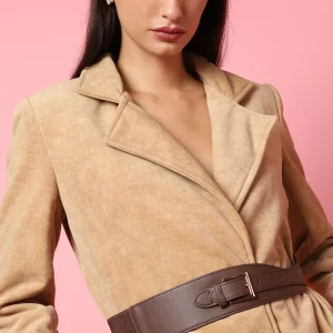 Brown Solid Waist Belt