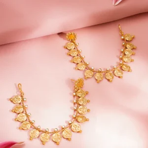 Temple Coin Charm Kaan Chains Earrings